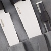 image:imageBabish 14Piece Full Tang Forged Dark Pakka Wood Kitchen Knife Set  HighCarbon 14116 German Steel Cutlery with Protective Sheaths  Professional Chef Knife SetStainless BladeBlack ABS Handle