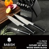image:imageBabish 5 Piece 14116 German Steel Magnetic Knife Block Set Babish 5Piece Forged Kitchen Knife Block Set  14116 German Steel Cutlery with Magnetic Knife Holder  Professional Chef Knife SetStainless BladeBlack ABS Handle