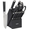 image:imageBabish 5 Piece 14116 German Steel Magnetic Knife Block Set Babish 5Piece Forged Kitchen Knife Block Set  14116 German Steel Cutlery with Magnetic Knife Holder  Professional Chef Knife SetStainless BladeBlack ABS Handle