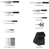 image:imageBabish 5 Piece 14116 German Steel Magnetic Knife Block Set Babish 5Piece Forged Kitchen Knife Block Set  14116 German Steel Cutlery with Magnetic Knife Holder  Professional Chef Knife SetStainless BladeBlack ABS Handle