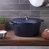 image:imageBabish 6Quart Round Enameled Cast Iron Dutch Oven with Lid  Red HeavyDuty Dutch Oven for Slow Cooking Braising amp BakingBlue