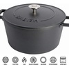 image:imageBabish 6Quart Round Enameled Cast Iron Dutch Oven with Lid  Red HeavyDuty Dutch Oven for Slow Cooking Braising amp BakingMatte Black