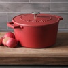 image:imageBabish 6Quart Round Enameled Cast Iron Dutch Oven with Lid  Red HeavyDuty Dutch Oven for Slow Cooking Braising amp BakingRed