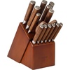 image:imageBabish HighCarbon 14116 German Steel 15 Piece Full Tang Forged Cutlery Kitchen Knife Block Set  Dark Pakka Wood HandleStainless BladeDark Pakka Wood Handle