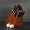 image:imageBabish HighCarbon 14116 German Steel 15 Piece Full Tang Forged Cutlery Kitchen Knife Block Set  Dark Pakka Wood HandleStainless BladeDark Pakka Wood Handle