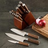 image:imageBabish HighCarbon 14116 German Steel 15 Piece Full Tang Forged Cutlery Kitchen Knife Block Set  Dark Pakka Wood HandleStainless BladeDark Pakka Wood Handle