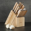 image:imageBabish HighCarbon 14116 German Steel 15 Piece Full Tang Forged Cutlery Kitchen Knife Block Set  Dark Pakka Wood HandleStainless BladeLight Pakka Wood Handle
