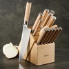 image:imageBabish HighCarbon 14116 German Steel 15 Piece Full Tang Forged Cutlery Kitchen Knife Block Set  Dark Pakka Wood HandleStainless BladeLight Pakka Wood Handle