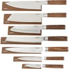 image:imageBabish 14Piece Full Tang Forged Dark Pakka Wood Kitchen Knife Set  HighCarbon 14116 German Steel Cutlery with Protective Sheaths  Professional Chef Knife SetStainless BladeDark Pakka Wood Handle
