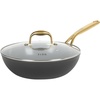 image:imagefrk AllInOne Platinum NonStick Fry Pan Skillet Meets Wok with Lid 11Inch Black amp GoldBlack  Gold Ceramic NonStick