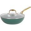 image:imagefrk AllInOne Platinum NonStick Fry Pan Skillet Meets Wok with Lid 11Inch Black amp GoldGreen  Gold Ceramic NonStick
