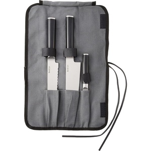 image:imageBabish 14Piece Full Tang Forged Dark Pakka Wood Kitchen Knife Set  HighCarbon 14116 German Steel Cutlery with Protective Sheaths  Professional Chef Knife SetStainless BladeBlack ABS Handle