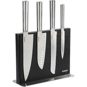 image:imageBabish 5 Piece 14116 German Steel Magnetic Knife Block Set Babish 5Piece Forged Kitchen Knife Block Set  14116 German Steel Cutlery with Magnetic Knife Holder  Professional Chef Knife SetStainless Blade  Handle