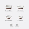 image:image Gibson Elite William Crest 4 Piece Nesting Bowl Set Round Stoneware Mixing Bowls Reactive Glaze Finish 5 625 75 9 Prep amp Serving Bowls Microwave amp Dishwasher Safe  Ash White