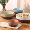 image:image Gibson Elite William Crest 4 Piece Nesting Bowl Set Round Stoneware Mixing Bowls Reactive Glaze Finish 5 625 75 9 Prep amp Serving Bowls Microwave amp Dishwasher Safe  Assorted Colors