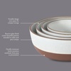 image:image Gibson Elite William Crest 4 Piece Nesting Bowl Set Round Stoneware Mixing Bowls Reactive Glaze Finish 5 625 75 9 Prep amp Serving Bowls Microwave amp Dishwasher Safe  Ash White
