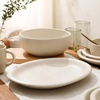 image:imageBloomhouse  Two Time Oprahs Favorite Things Winner  Corsica Clay 12 Piece Stoneware Rustic Reactive Glaze Dinnerware Set  Stackable Plates and Bowls Set Service for 4  Matte Sea Salt WhiteSea Salt White