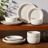 image:imageBloomhouse  Two Time Oprahs Favorite Things Winner  Corsica Clay 12 Piece Stoneware Rustic Reactive Glaze Dinnerware Set  Stackable Plates and Bowls Set Service for 4  Matte Sea Salt WhiteSea Salt White