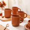image:imageBloomhouse  Two Time Oprahs Favorite Things Winner  Corsica Clay 12 Piece Stoneware Rustic Reactive Glaze Dinnerware Set  Stackable Plates and Bowls Set Service for 4  Matte Sea Salt WhiteBurnt Apricot Terracotta