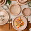 image:imageBloomhouse  Two Time Oprahs Favorite Things Winner  Corsica Clay 12 Piece Stoneware Rustic Reactive Glaze Dinnerware Set  Stackable Plates and Bowls Set Service for 4  Matte Sea Salt WhiteProsecco Blush Pink