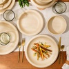 image:imageBloomhouse  Two Time Oprahs Favorite Things Winner  Corsica Clay 12 Piece Stoneware Rustic Reactive Glaze Dinnerware Set  Stackable Plates and Bowls Set Service for 4  Matte Sea Salt WhiteCappuccino Cream