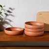 image:imageBloomhouse  Two Time Oprahs Favorite Things Winner  Corsica Clay 12 Piece Stoneware Rustic Reactive Glaze Dinnerware Set  Stackable Plates and Bowls Set Service for 4  Matte Sea Salt WhiteBurnt Apricot Terracotta
