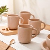 image:imageBloomhouse  Two Time Oprahs Favorite Things Winner  Corsica Clay 12 Piece Stoneware Rustic Reactive Glaze Dinnerware Set  Stackable Plates and Bowls Set Service for 4  Matte Sea Salt WhiteProsecco Blush Pink