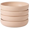 image:imageBloomhouse  Two Time Oprahs Favorite Things Winner  Corsica Clay 12 Piece Stoneware Rustic Reactive Glaze Dinnerware Set  Stackable Plates and Bowls Set Service for 4  Matte Sea Salt WhiteProsecco Blush Pink