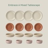 image:imageBloomhouse  Two Time Oprahs Favorite Things Winner  Corsica Clay 12 Piece Stoneware Rustic Reactive Glaze Dinnerware Set  Stackable Plates and Bowls Set Service for 4  Matte Sea Salt WhiteAssorted Colors