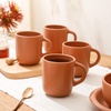 image:imageBloomhouse  Two Time Oprahs Favorite Things Winner  Corsica Clay 12 Piece Stoneware Rustic Reactive Glaze Dinnerware Set  Stackable Plates and Bowls Set Service for 4  Matte Sea Salt WhiteBurnt Apricot Terracotta