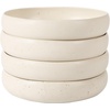 image:imageBloomhouse  Two Time Oprahs Favorite Things Winner  Corsica Clay 12 Piece Stoneware Rustic Reactive Glaze Dinnerware Set  Stackable Plates and Bowls Set Service for 4  Matte Sea Salt WhiteSea Salt White
