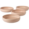 image:imageBloomhouse  Two Time Oprahs Favorite Things Winner  Corsica Clay 12 Piece Stoneware Rustic Reactive Glaze Dinnerware Set  Stackable Plates and Bowls Set Service for 4  Matte Sea Salt WhiteProsecco Blush Pink