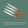image:imageBloomhouse 35 Inch German Steel Paring Knife WWalnut Wood Forged HandleSteak Knife Set Olive Wood