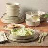image:imageGibson Elite Liberty Bay 16Piece Pottery Clay Stoneware Dinnerware Set  Mint Green Reactive Glaze Stackable Plates and Bowls WPasta Bowl Service for 4  Microwave amp Dishwasher SafeWhite Overbrook