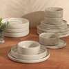 image:imageGibson Elite Liberty Bay 16Piece Pottery Clay Stoneware Dinnerware Set  Mint Green Reactive Glaze Stackable Plates and Bowls WPasta Bowl Service for 4  Microwave amp Dishwasher SafeTaupe Liberty Bay