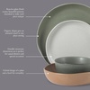 image:imageGibson Elite Liberty Bay 16Piece Pottery Clay Stoneware Dinnerware Set  Mint Green Reactive Glaze Stackable Plates and Bowls WPasta Bowl Service for 4  Microwave amp Dishwasher SafeAssorted Colors Menlo Park