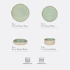 image:imageGibson Elite Liberty Bay 16Piece Pottery Clay Stoneware Dinnerware Set  Mint Green Reactive Glaze Stackable Plates and Bowls WPasta Bowl Service for 4  Microwave amp Dishwasher SafeMint Green Liberty Bay