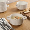 image:imageGibson Elite Liberty Bay 16Piece Pottery Clay Stoneware Dinnerware Set  Mint Green Reactive Glaze Stackable Plates and Bowls WPasta Bowl Service for 4  Microwave amp Dishwasher SafeOyster Tide White Soup Bowls