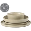 image:imageGibson Elite Liberty Bay 16Piece Pottery Clay Stoneware Dinnerware Set  Mint Green Reactive Glaze Stackable Plates and Bowls WPasta Bowl Service for 4  Microwave amp Dishwasher SafeWhite Overbrook