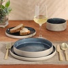 image:imageGibson Elite Liberty Bay 16Piece Pottery Clay Stoneware Dinnerware Set  Mint Green Reactive Glaze Stackable Plates and Bowls WPasta Bowl Service for 4  Microwave amp Dishwasher SafeBlue Liberty Bay