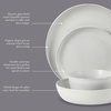 image:imageGibson Elite Liberty Bay 16Piece Pottery Clay Stoneware Dinnerware Set  Mint Green Reactive Glaze Stackable Plates and Bowls WPasta Bowl Service for 4  Microwave amp Dishwasher SafeWhite Menlo Park