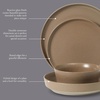 image:imageGibson Elite Liberty Bay 16Piece Pottery Clay Stoneware Dinnerware Set  Mint Green Reactive Glaze Stackable Plates and Bowls WPasta Bowl Service for 4  Microwave amp Dishwasher SafeTerracotta Brown Overbrook