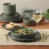 image:imageGibson Elite Liberty Bay 16Piece Pottery Clay Stoneware Dinnerware Set  Mint Green Reactive Glaze Stackable Plates and Bowls WPasta Bowl Service for 4  Microwave amp Dishwasher SafeGreen Menlo Park