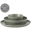 image:imageGibson Elite Liberty Bay 16Piece Pottery Clay Stoneware Dinnerware Set  Mint Green Reactive Glaze Stackable Plates and Bowls WPasta Bowl Service for 4  Microwave amp Dishwasher SafeGreen Menlo Park