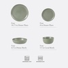 image:imageGibson Elite Liberty Bay 16Piece Pottery Clay Stoneware Dinnerware Set  Mint Green Reactive Glaze Stackable Plates and Bowls WPasta Bowl Service for 4  Microwave amp Dishwasher SafeGreen Menlo Park