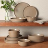 image:imageGibson Elite Liberty Bay 16Piece Pottery Clay Stoneware Dinnerware Set  Mint Green Reactive Glaze Stackable Plates and Bowls WPasta Bowl Service for 4  Microwave amp Dishwasher SafeTerracotta Brown Overbrook