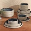 image:imageGibson Elite Liberty Bay 16Piece Pottery Clay Stoneware Dinnerware Set  Mint Green Reactive Glaze Stackable Plates and Bowls WPasta Bowl Service for 4  Microwave amp Dishwasher SafeBlue Liberty Bay