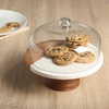 image:imageGibson Elite Ridgehaven 10 Marble amp Wood Cake Stand Serving Platter Charcuterie Board and Center Piece Home Dcor With Glass LidMarble  Wood w Glass Lid