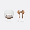 image:imageGibson Elite Wildgreens Large Glass Salad Bowl Set with Marble Base and Acacia Wood Serving Utensils  Elegant Kitchen Dining SetGlass w Acacia Wood Base