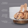 image:imageGibson Elite Wildgreens Large Glass Salad Bowl Set with Marble Base and Acacia Wood Serving Utensils  Elegant Kitchen Dining SetGlass w Acacia Wood Base